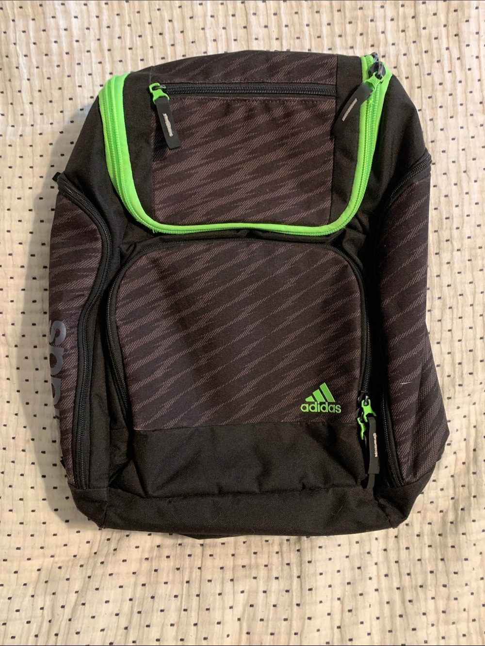 adidas Black Backpack with Neon Green Accents
